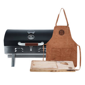 Pack Parrilla Kelü Wild Barbecue + Pechera de Cuero + Tabla
